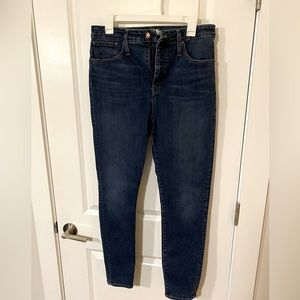 Madewell Curvy Skinny Jeans, Gently Used, Blue Denim, Size 31